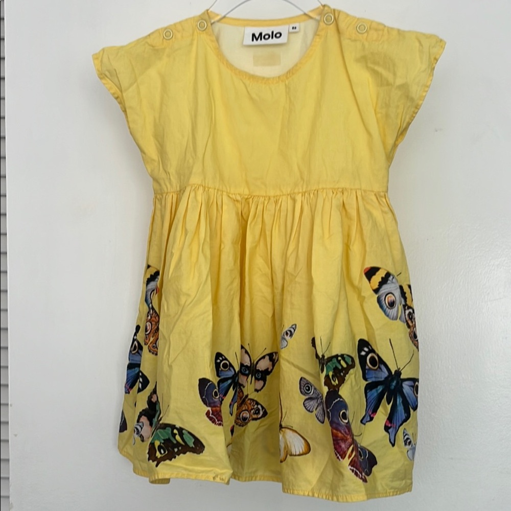 Molo Sunny Yellow Dress with Butterfly Design
